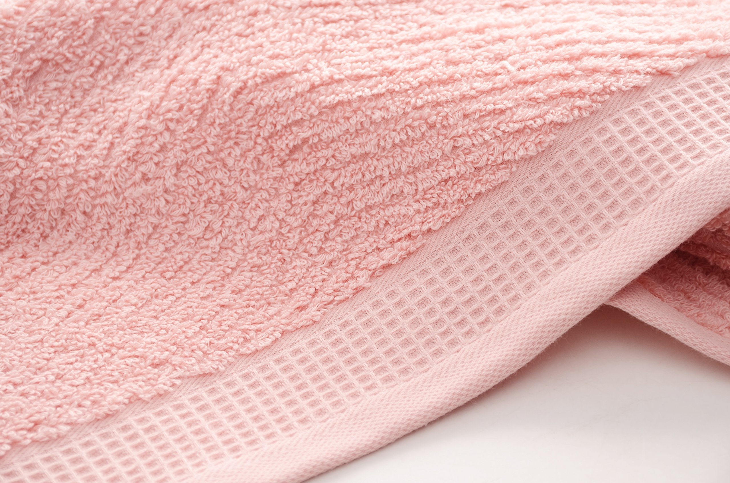 Leisofter Decorative Cotton Hand Towels For Bathroom Clearance With Hanging Loops(Pink, 2-Pack, 14'' X 29'')